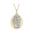 Womens White Crystal Gold Over Silver Pendant Necklace