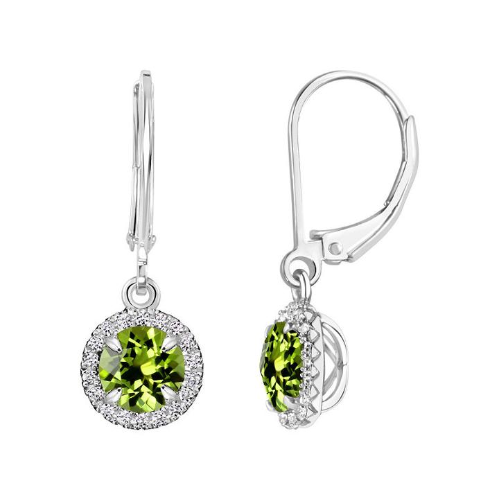Genuine Green Peridot Drop Earrings