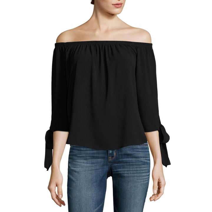 I Jeans By Buffalo Tie Sleeve Off Shoulder Top