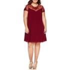 City Triangle Short Sleeve A-line Dress-juniors Plus