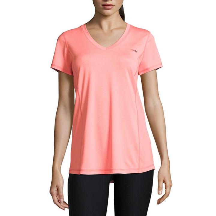 Copper Fit Short Sleeve V Neck Pattern T-shirt-womens