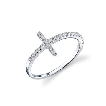 Footnotes Womens White Cubic Zirconia Sterling Silver Delicate Ring
