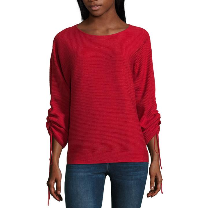 A.n.a Drawstring Sleeve Pullover Sweater