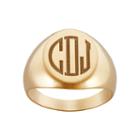 Personalized Mens Oval Monogram Ring