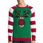 Novelty Season Reindeer Ugly Xmas Cotton Blend Pullover Sweater