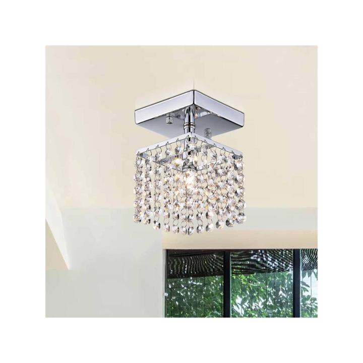 Warehouse Of Tiffany Jhea 1-light Crystal 5-inch Chrome Chandelier