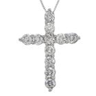 Womens 2 Ct. T.w. Genuine White Diamond Cross Pendant Necklace