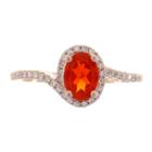 Womens 1/5 Ct. T.w. Opal 10k Gold Halo Ring