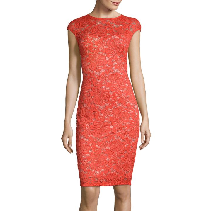 Worthington Cap-sleeve Lace Sheath Dress