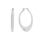 Liz Claiborne Silvertone Hoop Earrings