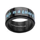 Star Wars Mens A Long Time Ago Stainless Steel And Black Ip Spinner Ring