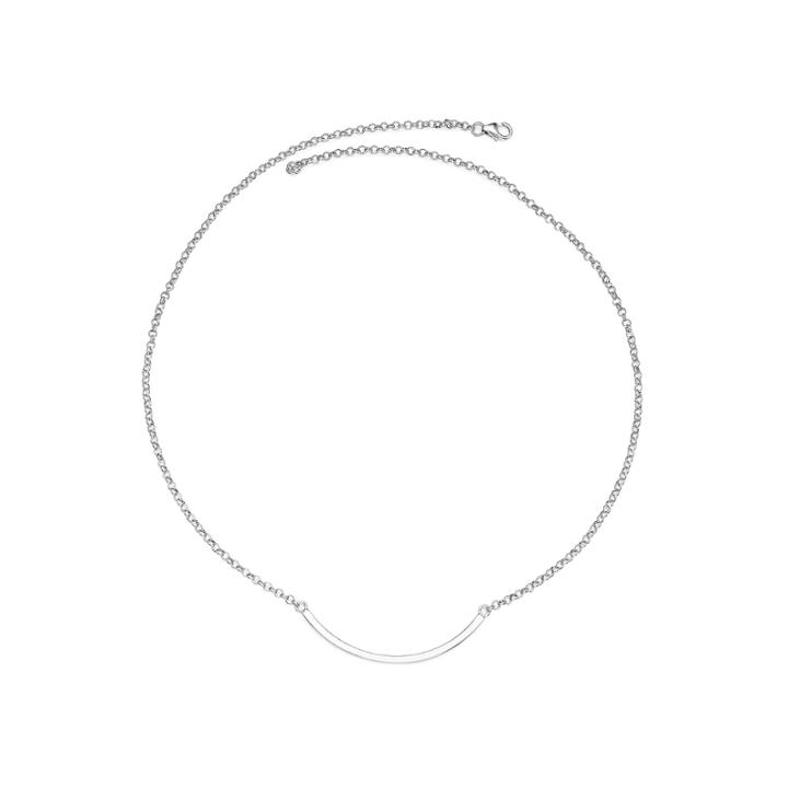 Sterling Silver Curved Bar Necklace