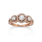 Limited Quantities 1-1/7 Ct. T.w. Diamond 14k Rose Gold 3-stone Ring