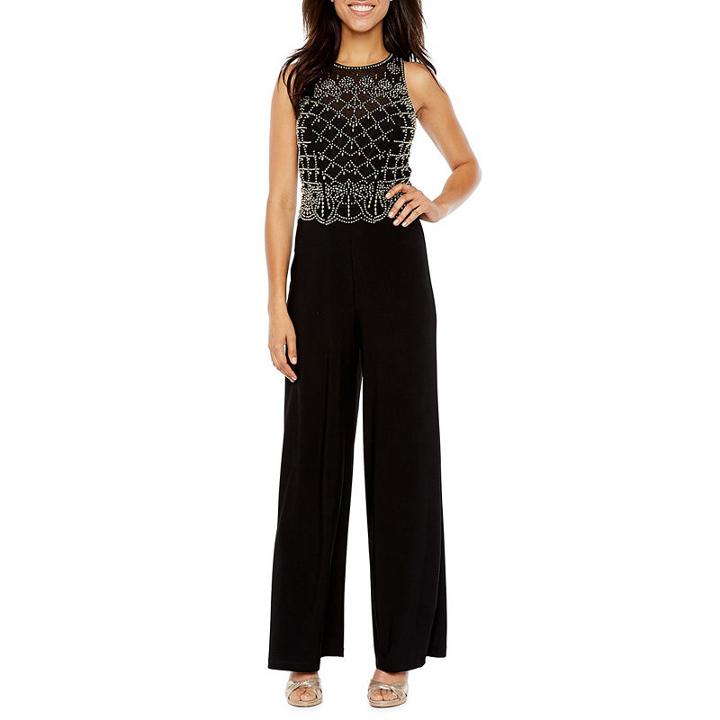 Jackie Jon Sleeveless Beaded Jumpsuit