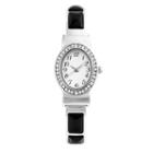 Mixit Womens Silver-tone And Black Bangle Watch