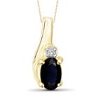 Womens Diamond Accent Genuine Blue Sapphire 14k Gold Over Silver Pendant