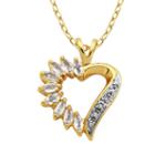Sparkle Allure Womens Genuine White Heart Pendant Necklace