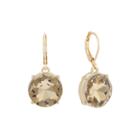 Monet Brown Glass Gold-tone Drop Earrings