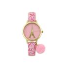 Mixit Paris Womens Pink Strap Watch-pts5071pom