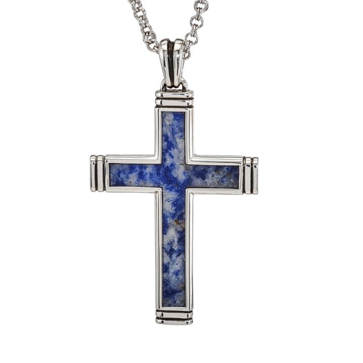 Na Mens Multi Color Sterling Silver Pendant Necklace