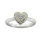 Personally Stackable Diamond-accent Two-tone Heart Ring