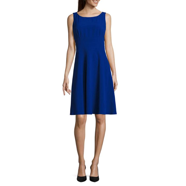 Black Label By Evan-picone Sleeveless Fit & Flare Dress