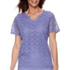 Alfred Dunner Sanibel Island Short-sleeve Lace Top