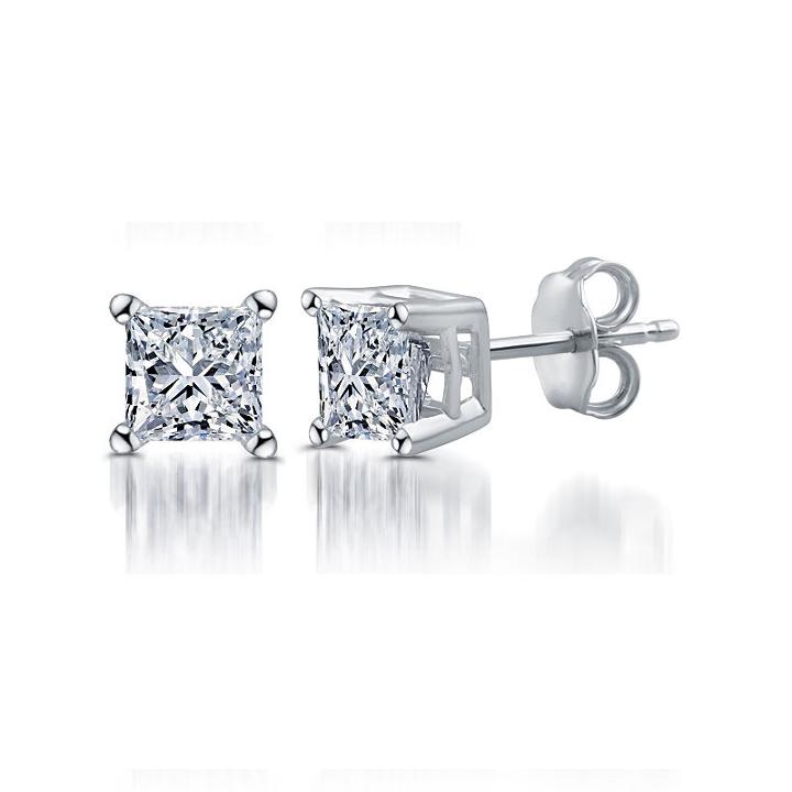 Deluxe 1/2 Ct. T.w. Genuine White Diamond 3.9mm Stud Earrings