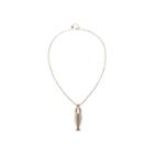 Monet White And Gold-tone Fish Pendant Necklace