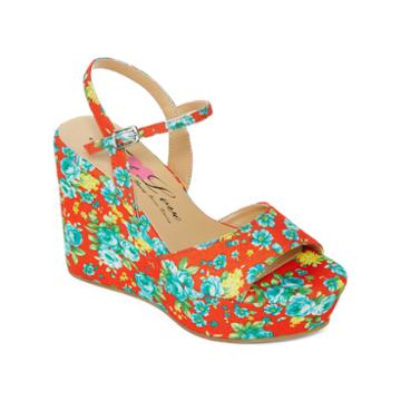 First Love Neat Floral Print Wedges