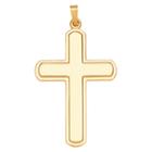 14k Yellow Gold Polished Round-edge Cross Charm Pendant