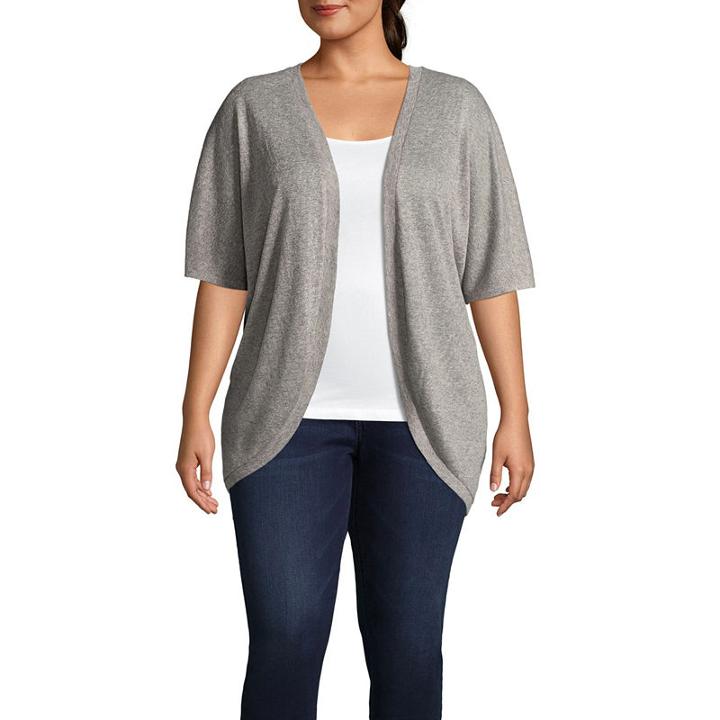 Boutique + Short Sleeve Cardigan Plus