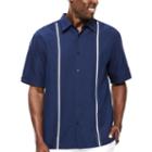 Havanera Havanera Essentials Short Sleeve Panel Button-front Shirt-big And Tall