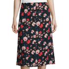 Lily Black Button-front Midi Skirt