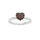 Personally Stackable Genuine Garnet Sterling Silver Stackable Heart Ring