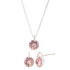 Sparkle Allure Womens Pink Silver Over Brass Jewelry Set