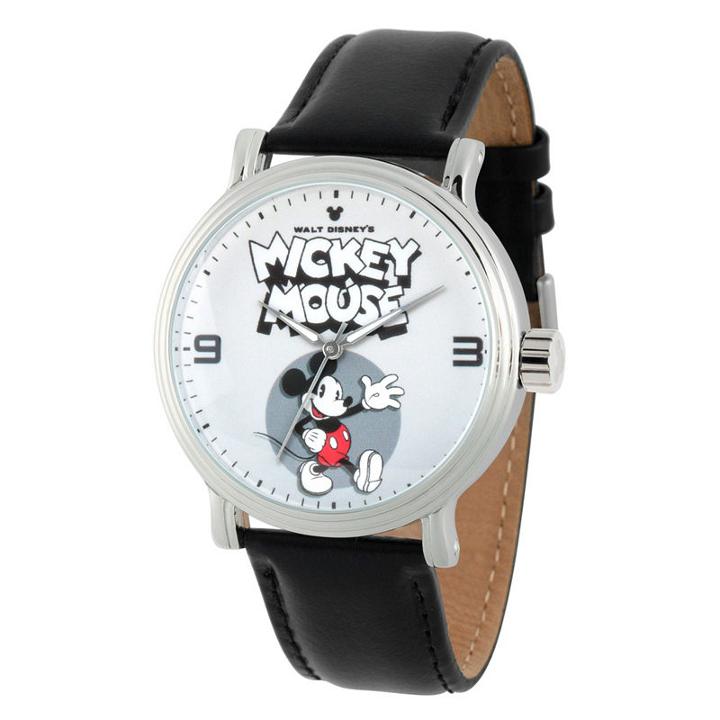 Disney Mickey Mouse Mens Black Strap Watch-wds000606