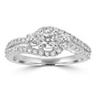 Love Lives Forever Womens 1 Ct. T.w. Genuine Diamond White Engagement Ring
