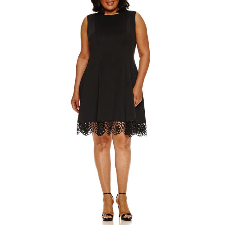 Donna Ricco Sleeveless Fit & Flare Dress-plus