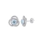 Genuine Sky Blue Topaz And 1/10 Ct. T.w. Diamond Earrings