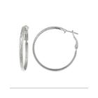 Sterling Silver Diamond-cut 35mm Flex Hoop Earrings
