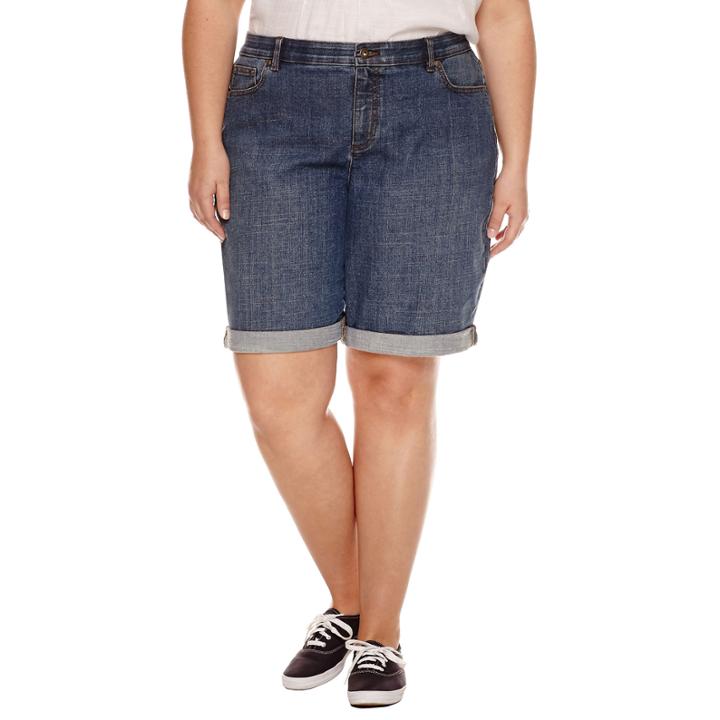 Liz Claiborne Woven Bermuda Shorts-plus (12.5/9.5 Rolled)