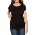 Bold Elements Short Sleeve Side Lace Up Top