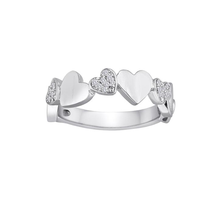 1/10 Ct. T.w. Diamond Sterling Silver Puff Heart Ring