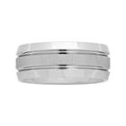 Mens 9mm Comfort Fit Tungsten Carbide Double Grooved Wedding Band