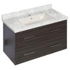 36-in. W Wall Mount Dawn Grey Vanity Set For 1 Hole Drilling Bianca Carara Top Biscuit Um Sink
