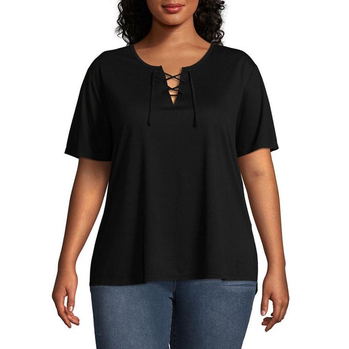 Hybrid Tees Lace Up Tee - Juniors Plus