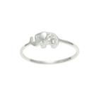 Itsy Bitsy&trade; Crystal Sterling Silver Elephant Ring