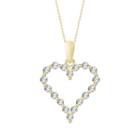 Womens 3/4 Ct. T.w. Genuine White Diamond 10k Gold Heart Pendant Necklace