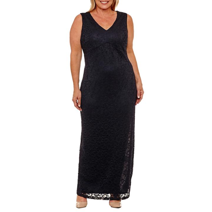 Blu Sage Sleeveless Evening Gown-plus